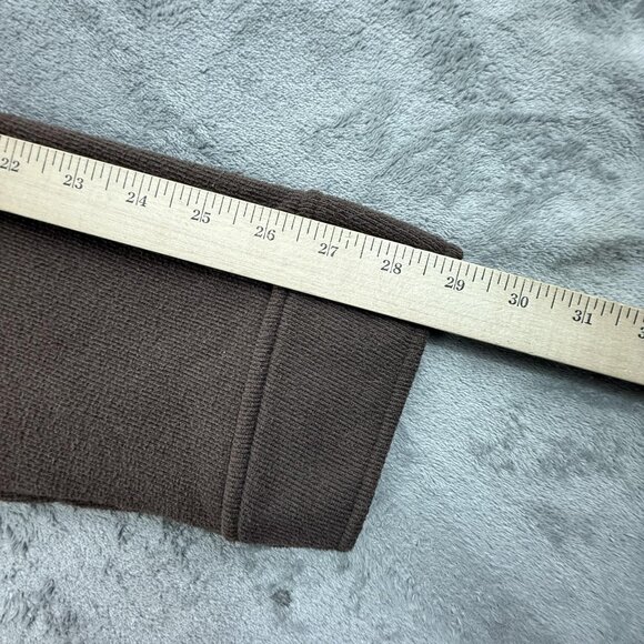 REI Fleece Pullover Mens XL Brown Quarter Zip Mock Neck Chest Pocket Elbow Patch - Picture 15 of 16